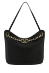 VALENTINO GARAVANI VALENTINO GARAVANI WOMAN BLACK LEATHER VLOGO MOON SHOPPING BAG