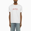APC A.P.C. LOGOED WHITE/RED CREWNECK T SHIRT