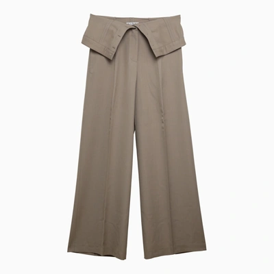 Acne Studios Beige Blend Wide Trousers In Brown