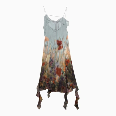 Acne Studios Deconstructed Floral Dress In Blue