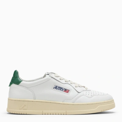 AUTRY AUTRY WHITE/GREEN LEATHER MEDALIST SNEAKERS