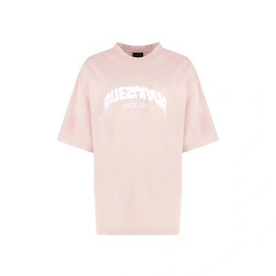 Balenciaga Logo Cotton Jersey T-shirt In Light Pink,white