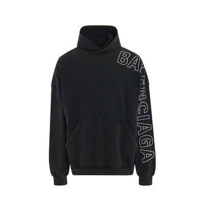 Balenciaga Cotton Sweatshirt Hoodie In Black