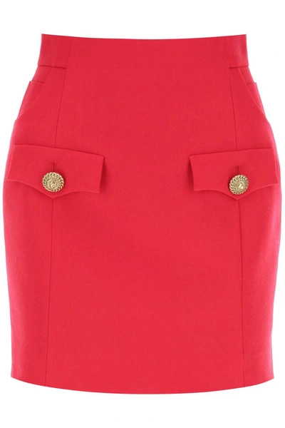 Balmain Mini Skirt In Fuchsia