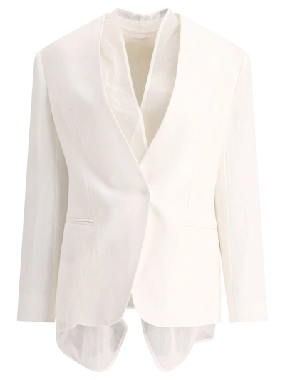 Brunello Cucinelli Layered Single-breasted Blazer In White