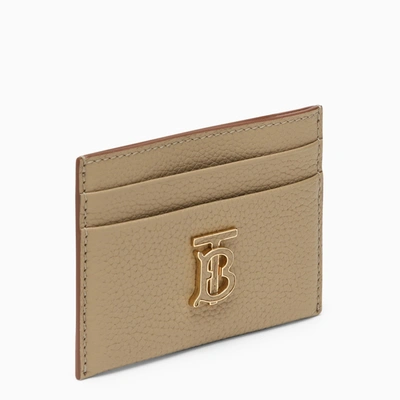 Burberry Beige Leather Card Holder With Logo In Cream