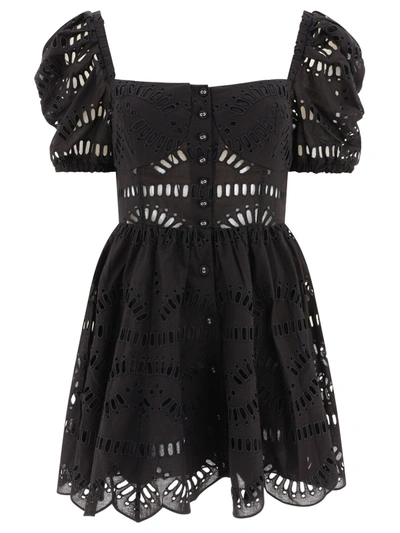 Charo Ruiz Black Ayiak Broderie Anglaise Mini Dress