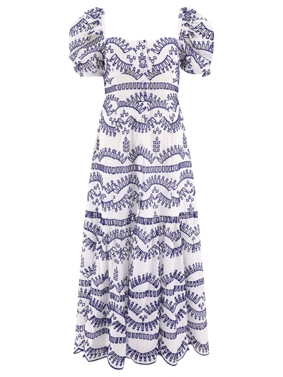 Charo Ruiz Broderie Anglaise Spiana Maxi Dress In Blue