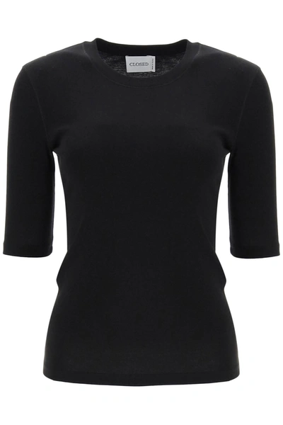 Closed Cotton & Modal T-shirt In Black