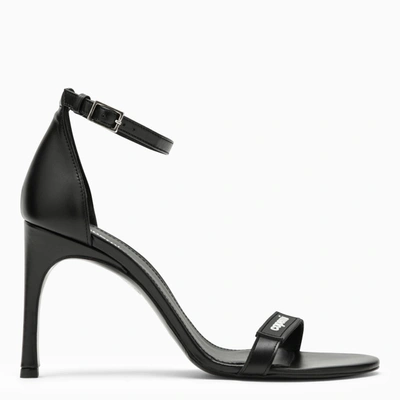 COPERNI COPERNI HIGH BLACK LEATHER SANDAL WITH LOGO