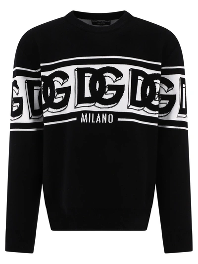 Dolce & Gabbana Black Logo-intarsia Sweater