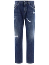 DOLCE & GABBANA DOLCE & GABBANA STRAIGHT LEG JEANS WITH RIPPED DETAILS