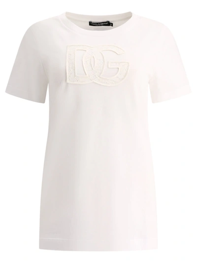 Dolce & Gabbana T-shirt With Logo Patch In White