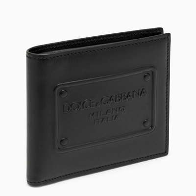 Dolce & Gabbana Dolce&gabbana Black Leather Bi Fold Wallet With Logo