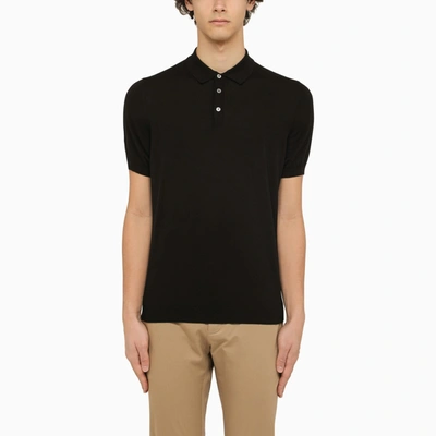 Drumohr Black Short Sleeved Polo