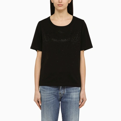 Dsquared2 Black Cotton Crew Neck T Shirt With Logo