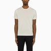 Drumohr Crew Neck T-shirt In Milky White Cotton
