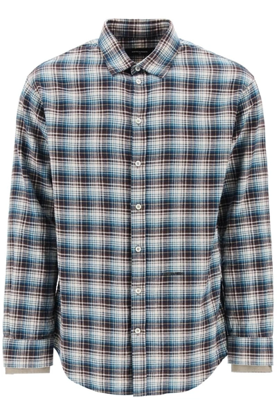 Dsquared2 Dsqua2 Men's Check Shirt With Laye Sleeves In Blue