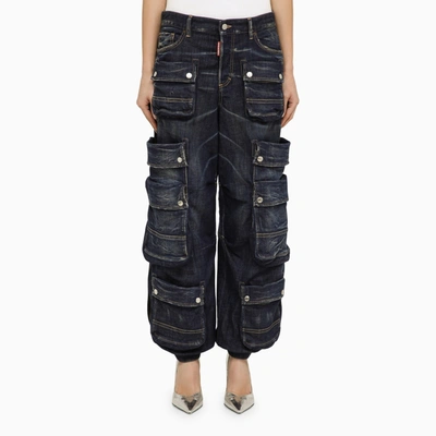 Dsquared2 Navy Blue Denim Cargo Jeans