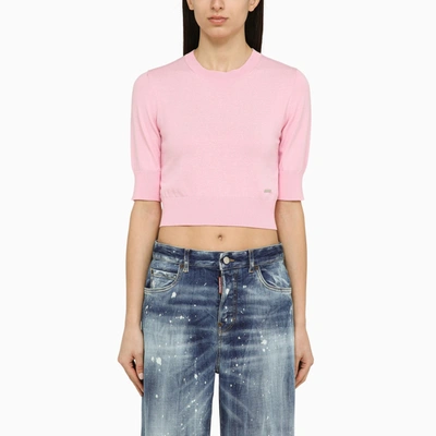 Dsquared2 Pink Cotton Cropped Jersey