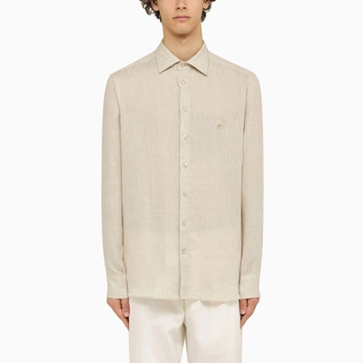 Etro Ivory Linen Shirt In White