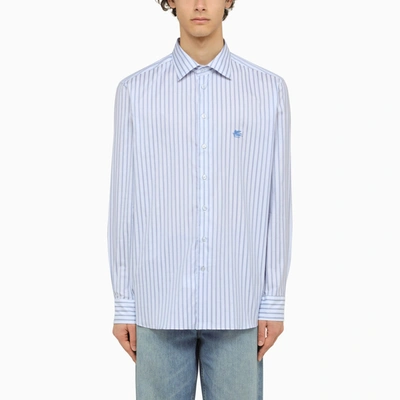 Etro White\/light Blue Striped Long Sleeved Shirt