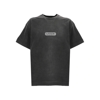 Givenchy Black Distressed T-shirt In 001-black