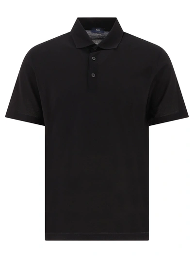 Herno Crêpe Jersey Polo Shirt Polo Shirts In Black