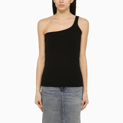 Isabel Marant Black One Shoulder Cotton Tank Top