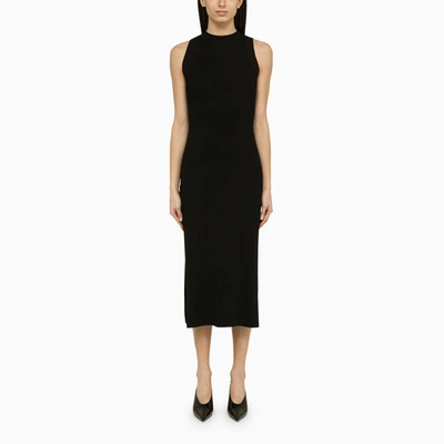 Ivy & Oak Ivy Oak Black Viscose Ribbed Midi Dress