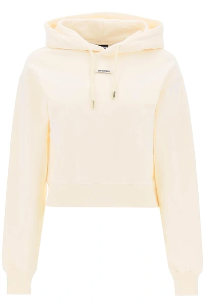 Jacquemus Neutral Le Hoodie Grosgrain Cotton Hoodie In Brown