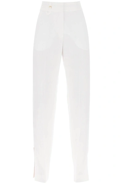 Jacquemus Woman Pants Ivory Size 6 Linen, Viscose, Polyester, Elastane In White