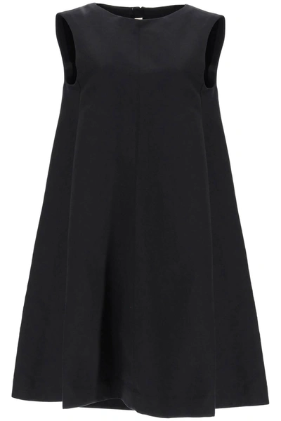 Marni Flared Dress In Cotton Cady In Black