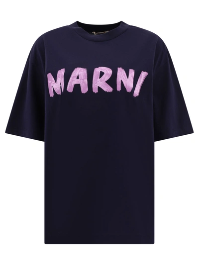 Marni T-shirt In Dark Blue