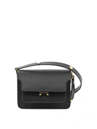 Marni Trunk Mini Shoulder Bag In Black