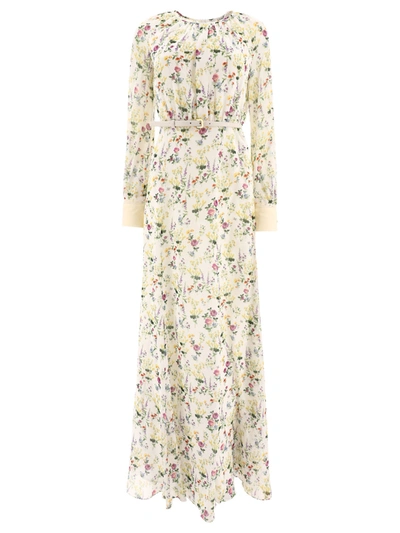 Max Mara Long Dress In Printed Organza