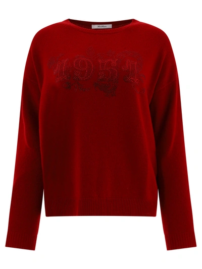 Max Mara Wool And Cashmere Knit Jumper In Red