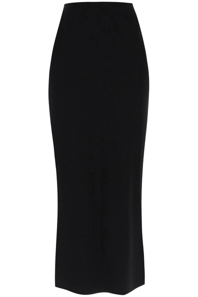 Norma Kamali Long Skirt In Poly Lycra In Black