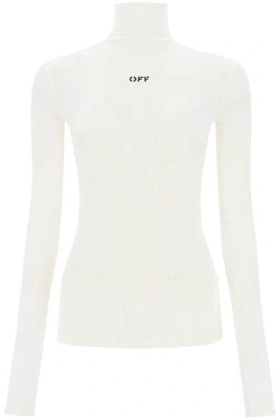Off-white Off White Funnel Neck T Shirt With Off Logo