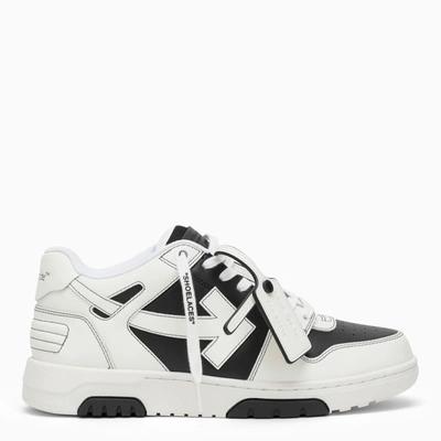 Off-white Out Of Office Logo-embroidered Leather Low-top Trainers In White/blk