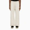 PALM ANGELS PALM ANGELS OFF WHITE JOGGING TROUSERS WITH MONOGRAM