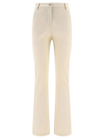 Pinko Flared Tricotine Trousers In White