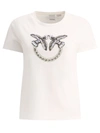 Pinko Cotton T-shirt With Frontal Love Birds Logo In White