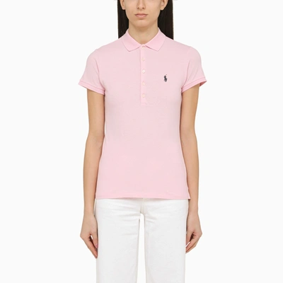 Polo Ralph Lauren Pink Piqué Polo Shirt With Logo In Grey