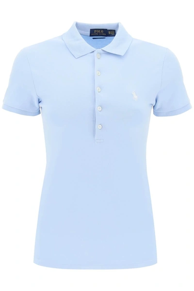 Polo Ralph Lauren Slim Fit Five Button Polo Shirt In Light Blue