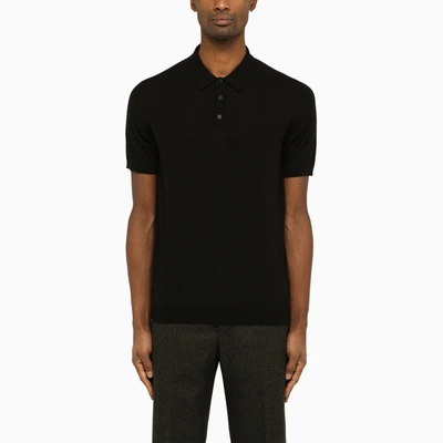 Roberto Collina Black Cotton Short-sleeved Polo