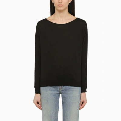 Roberto Collina Crew-neck Wool Jumper In Black