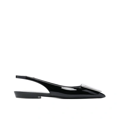 Saint Laurent Maxine Slingback Flat In Black