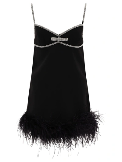 Self-portrait Rhinestone-embellished Minidress In Black