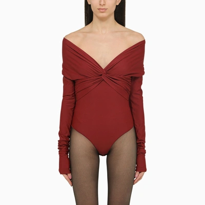 THE ANDAMANE THE ANDAMANE KENDALL LONG SLEEVED BODYSUIT RED